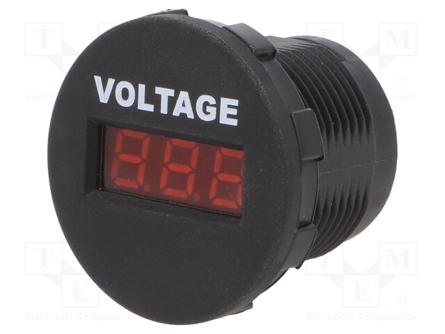 Voltmeter; Sup.volt: 6÷33VDC; VDC range: 6÷33V; black; red