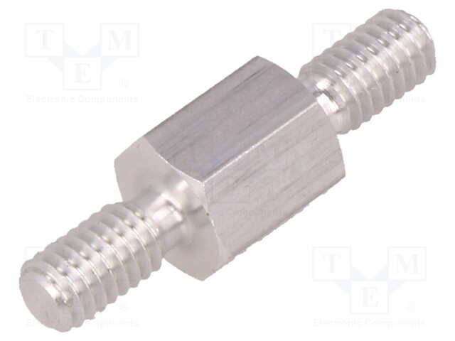 Screwed spacer sleeve; 8mm; Ext.thread: M4; hexagonal; aluminium
