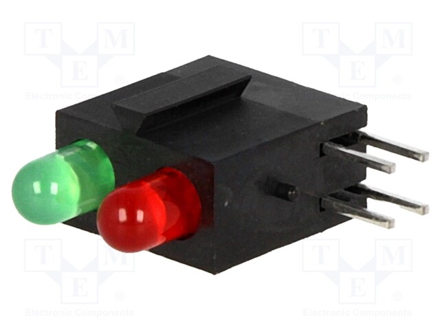 LED; bicolour,in housing; red/green; 3mm; No.of diodes: 2; 20mA