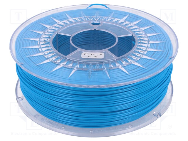 Filament: PET-G; 1.75mm; azure blue; 220÷250°C; 1kg; ±0,05mm