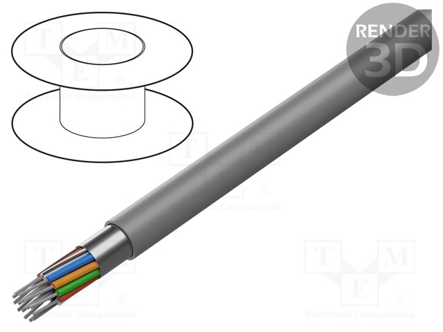 Wire; RS232; stranded; Cu; Al-PET foil; PVC; chrome; 30m