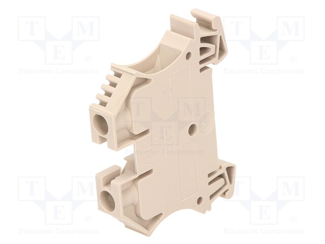 Splice terminal: rail; 10mm2; ways: 1; terminals: 2; beige; wemid