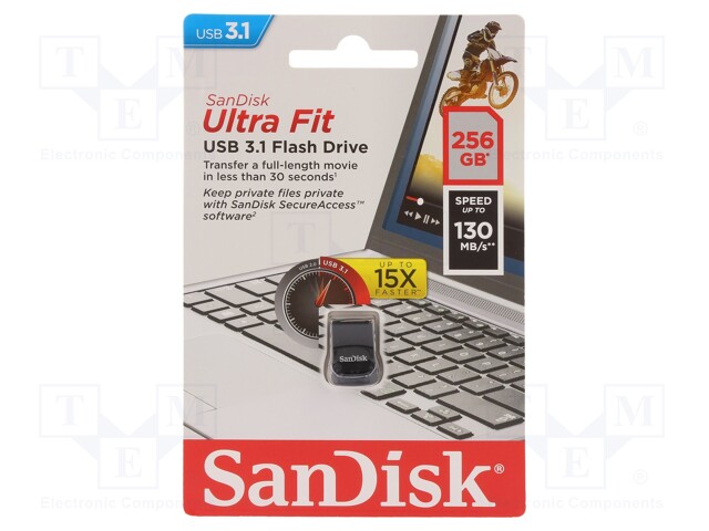 Pendrive; USB 3.0; 256GB; 130MB/s; ULTRA FIT