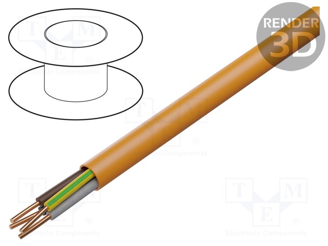 Wire; BiTflamme 1000; solid; Cu; 4G6mm2; LSZH; orange; 0.6/1kV