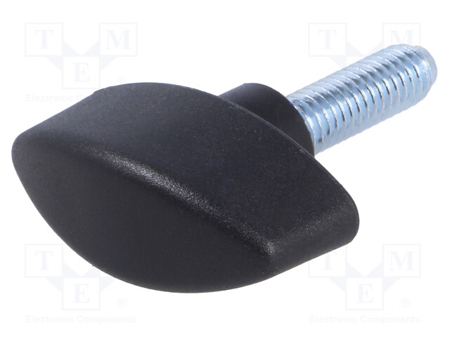 Knob wing; M8; 25mm; H: 28mm; polyamide; black; W: 48mm