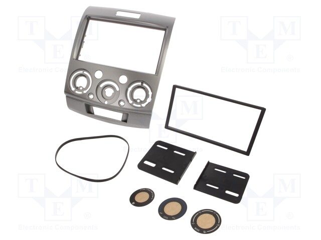 Radio mounting frame; Ford,Mazda; 2 DIN; silver