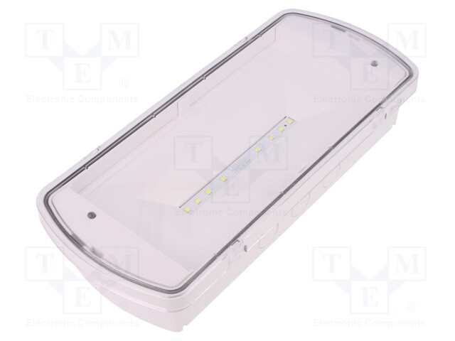 Lamp: LED emergency luminaire; IP65; Colour: white; 2.7W; 230VAC