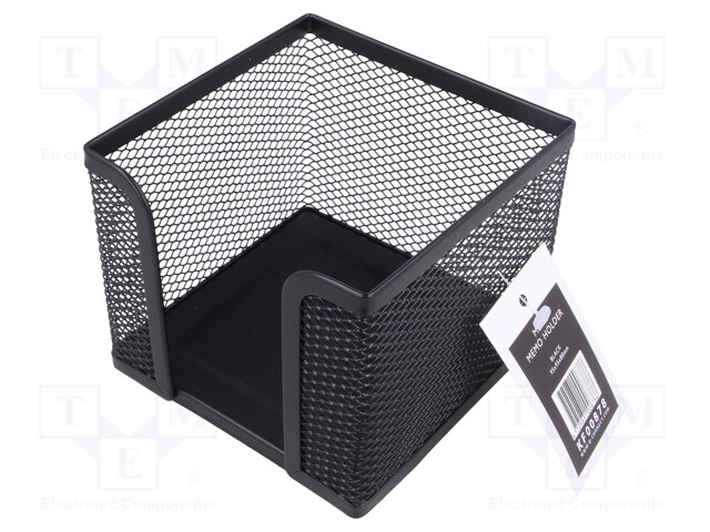 Sticky notes container; black; Mat: metal
