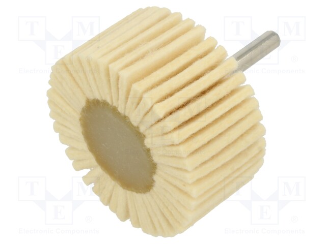 Wheel; for polishing metals; felt; Mounting: rod 6mm; with lever