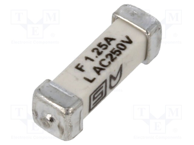 Fuse: fuse; quick blow; 1.25A; 250VAC; 125VDC; SMD; ceramic; copper