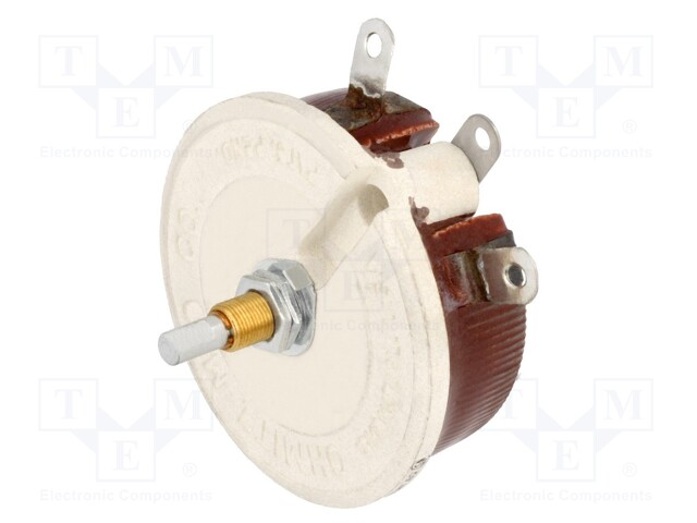 Potentiometer: shaft; single turn; 25Ω; 100W; 6.35mm; wirewound