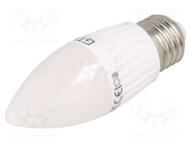LED lamp; warm white; E27; 230VAC; 1000lm; 10W; 160°; 3000K