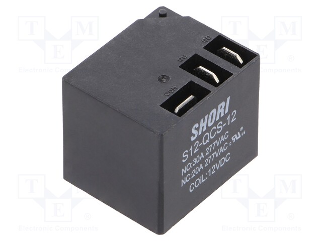 Relay: electromagnetic; SPDT; Ucoil: 12VDC; Icontacts max: 20A