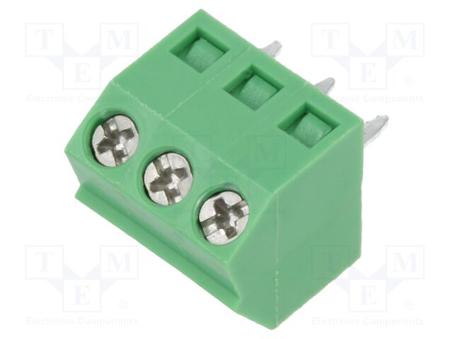Connector: PCB terminal block; terminal; 10A; 300V; PIN: 3; angled