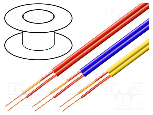 Wire: microphone cable; 2x0,14mm2; red; OFC; PVC; -15÷70°C; 100m