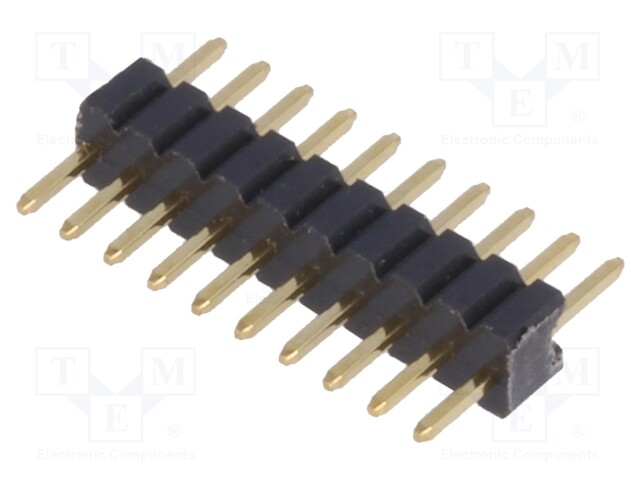 Pin header; pin strips; male; PIN: 10; straight; 1.27mm; THT; 1x10
