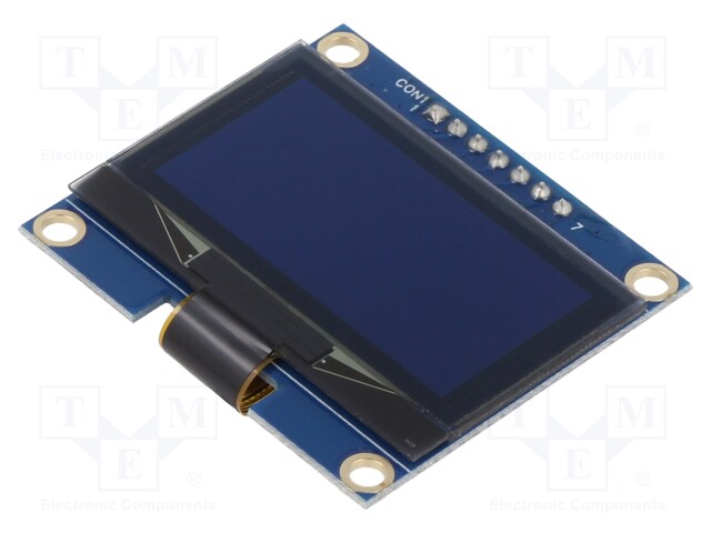 Display: OLED; graphical; 1.54"; 128x64; Dim: 42.4x38x5.36mm; PIN: 7