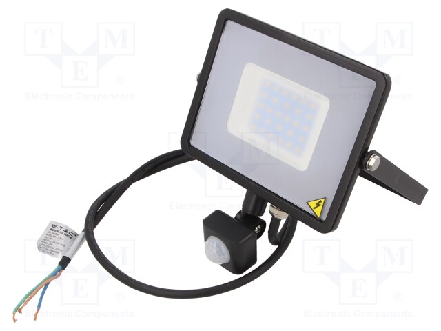 Lamp: LED flood light; 4000K; IP65; Body: black; 30W; 220/240VAC