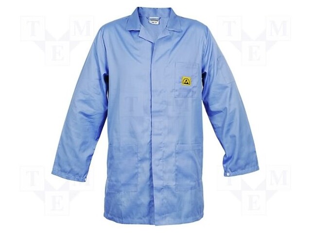 Coat; ESD; XL (unisex); IEC 61340-5-1; blue; 1÷100MΩ