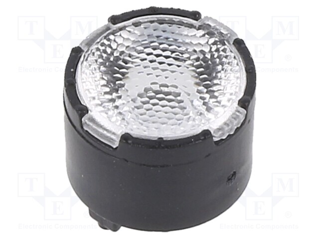 LED lens; round; Mat: PMMA plexiglass; transparent; 63°; H: 7mm