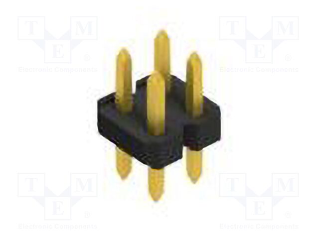 Connector: pin strips; pin header; male; PIN: 4; 2.54mm; THT; 2x2