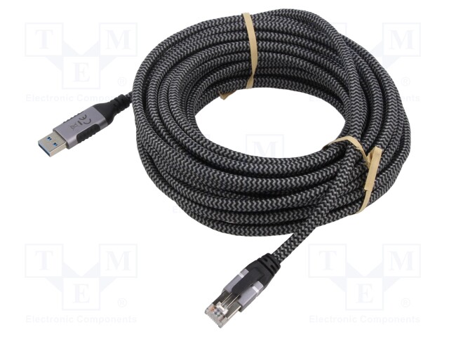 Cable; USB 3.0; RJ45 plug,USB A plug; 5m; 1Gbps; Øcable: 5.6mm