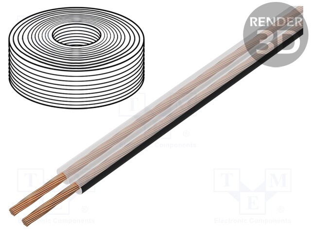 Wire: loudspeaker cable; TLYp; 2x0.75mm2; unshielded; PVC; 150VAC