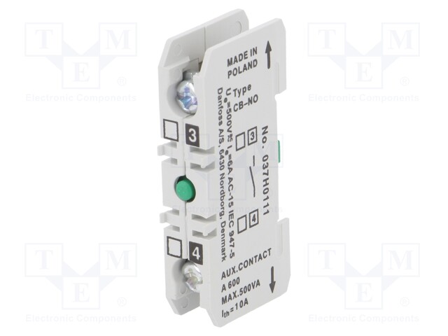 Auxiliary contacts; Leads: screw terminals; Mounting: front; 6A