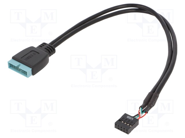 Cable: mains; USB 2.0 9pin,USB 3.0 19pin; 0.3m; Cablexpert