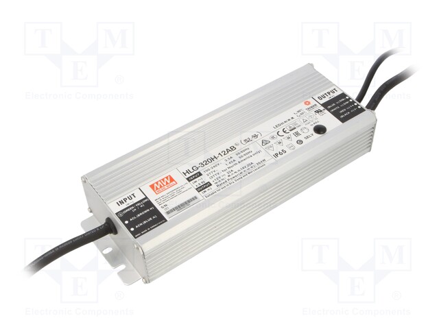 Power supply: switched-mode; LED; 264W; 12VDC; 10.8÷13.5VDC; IP65