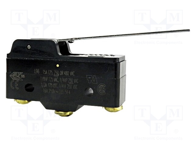 Microswitch SNAP ACTION; precise operation,with lever; SPDT