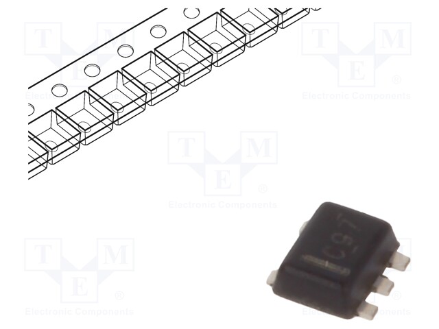 Buffer, 74LVC1G34, 1.65 V to 5.5 V, SOT-553-5