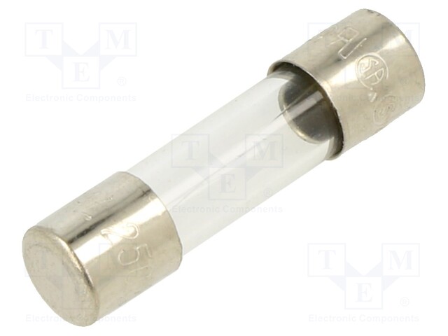 Fuse: fuse; 1.6A; 250VAC; glass; 20x5.2mm; brass; bulk