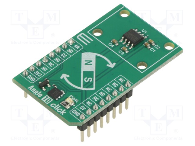 Click board; magnetic field sensor; analog; AS5070A; 3.3VDC,5VDC