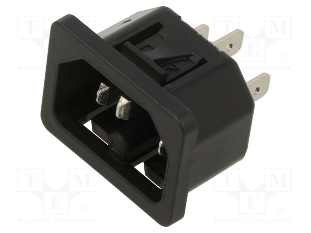 Connector: AC supply; socket; male; 10A; 250VAC; IEC 60320; C16