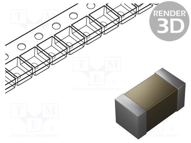 Capacitor: ceramic; 0.001uF; 25VDC; X7R; ±10%; SMD; 0201