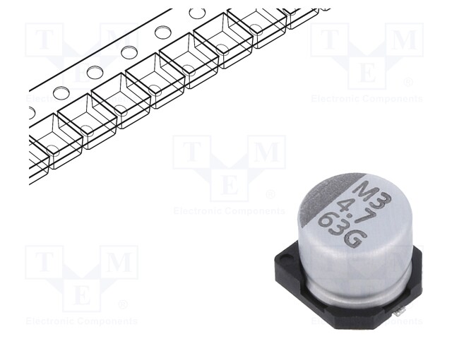 Capacitor: electrolytic; SMD; 4.7uF; ±20%; -55÷105°C; Series: GSC