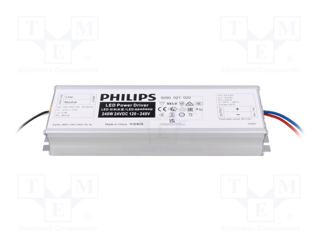 Power supply: switched-mode; LED; 240W; 24VDC; 100mA÷10A; IP20