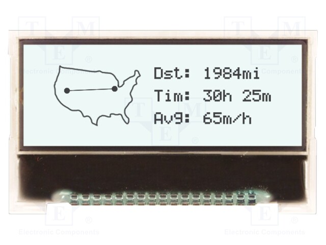 Display: LCD; graphical; 128x32; FSTN Positive; white; LED; PIN: 17