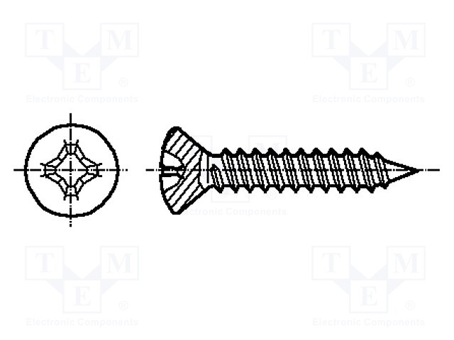 Screw; 4,2x32; Head: countersunk; Phillips; A2 stainless steel