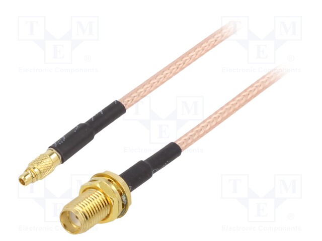 Cable; 50Ω; 0.5m; MMCX male,SMA socket; PTFE; shielded; brown