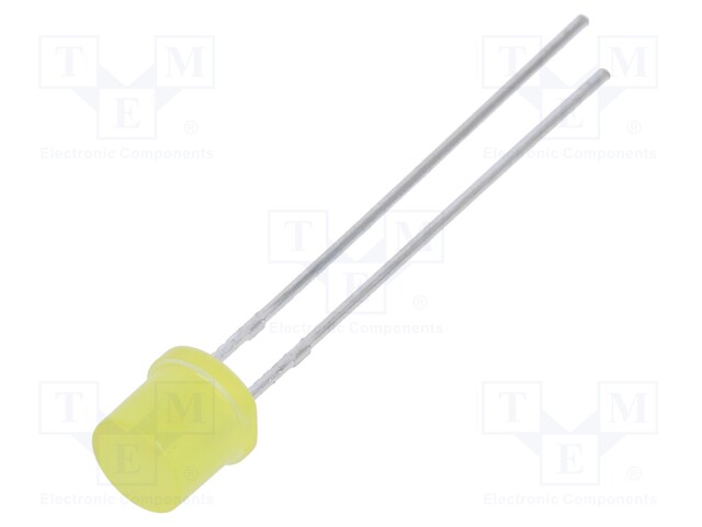 LED; 5mm; yellow; 70÷120mcd; 130°; Front: flat