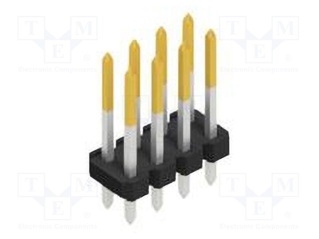 Connector: pin strips; pin header; male; PIN: 8; 2.54mm; THT; 2x4