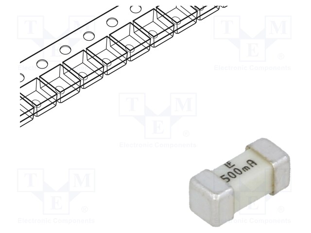 Fuse: fuse; ultra rapid; 500mA; 125VAC; SMD; ceramic; Case: 2410