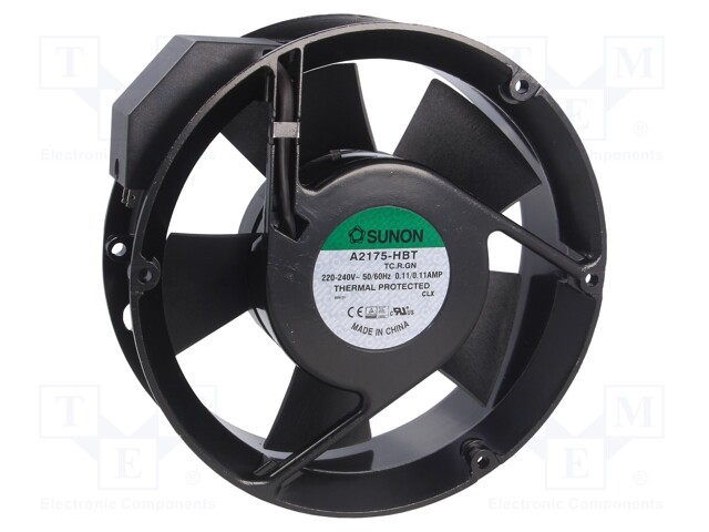 Fan: AC; axial; 230VAC; Ø171x51mm; 345m3/h; 51dBA; ball bearing