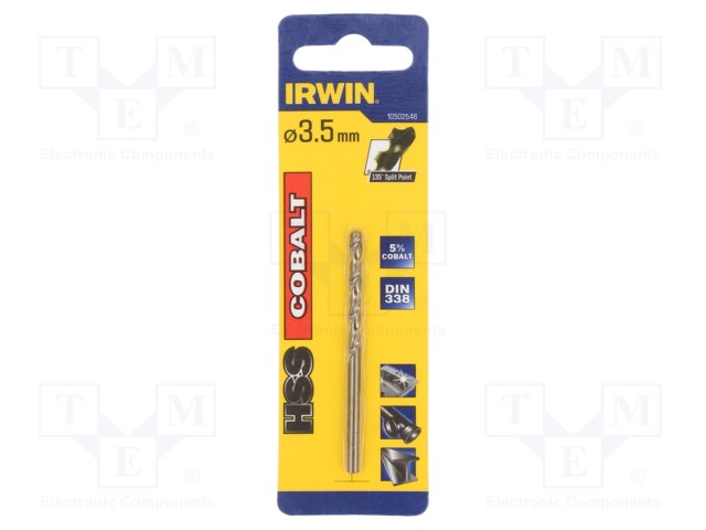 Drill bit; for metal; Ø: 3.5mm; L: 70mm; Working part len: 39mm