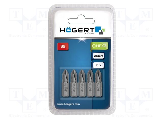 Screwdriver bit; Phillips; PH1; Overall len: 25mm; 5pcs.
