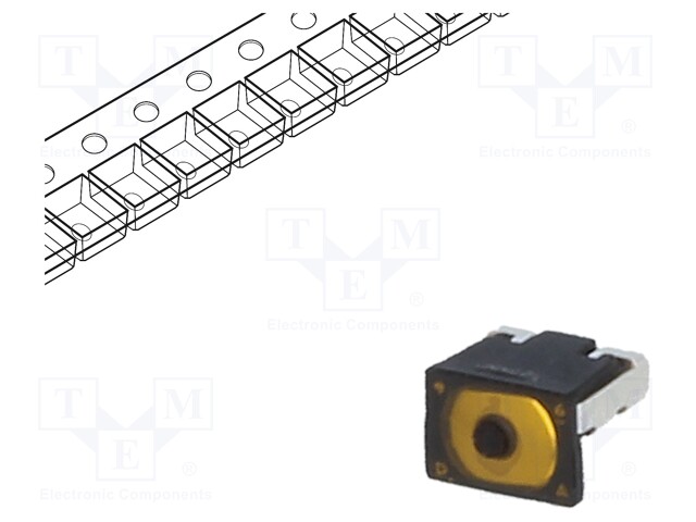Microswitch TACT; SPST; Pos: 2; 0.02A/15VDC; SMT; none; 1.6N; round