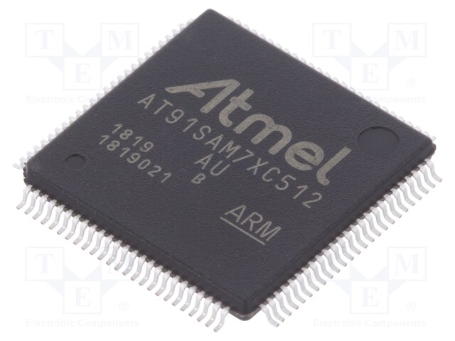 ARM7TDMI microcontroller; SRAM: 128kB; Flash: 512kB; LQFP100