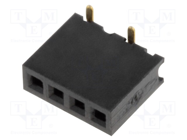 Socket; pin strips; female; PIN: 4; straight; 1.27mm; SMT; 1x4; 1A